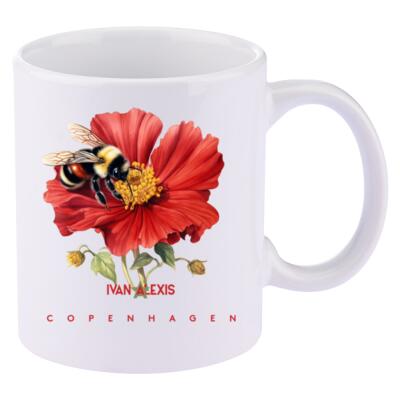 Red flower and bee Thumbnail