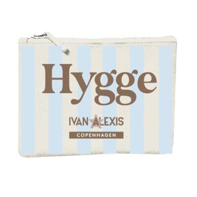 530 L Hygge allover strip sky Brown POUCH L Thumbnail