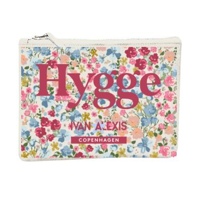 530 L  Hygge DARK RED Flower POUCH L Thumbnail