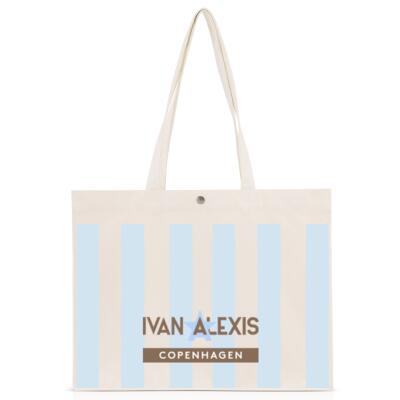 3054 allover strip sky Brown MINI BEACH BAG Thumbnail