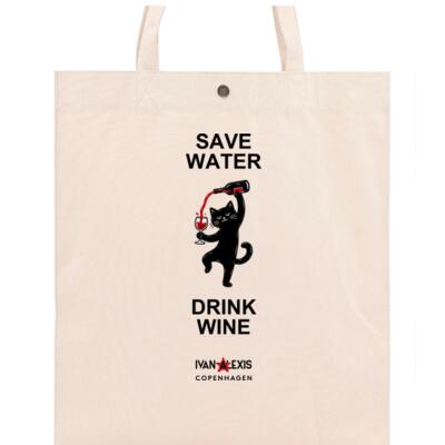 save water, drink wine bottle bag Thumbnail
