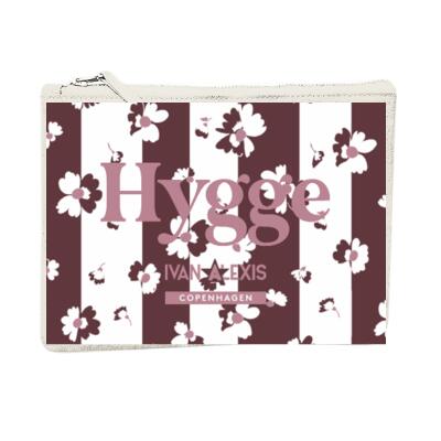 RED MAHOGANY Striped daisy bloom Hygge POUCH L Thumbnail
