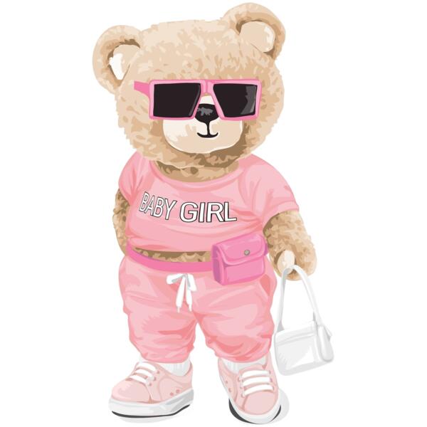 Teddy pink happy girl Thumbnail