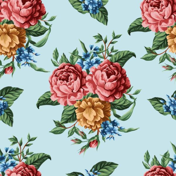 RED FLOWER ON TINNENI BLUE Thumbnail